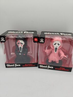 CultureFly Ghost Face Bobblehead Lot of 2 Pink & Bloody Variant Scream Figure Ne